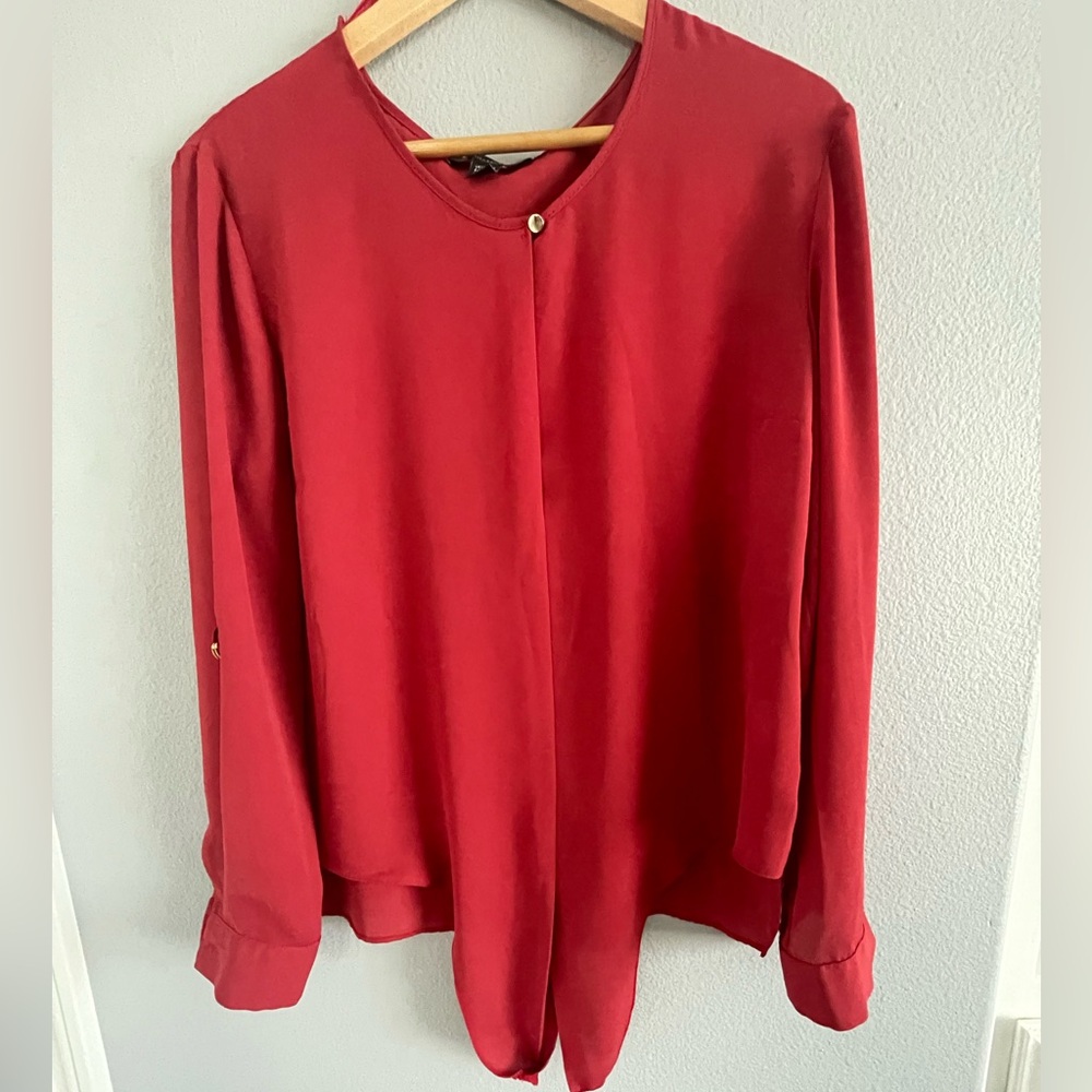 Beautiful red long sleeve blouse by Atmosphere.